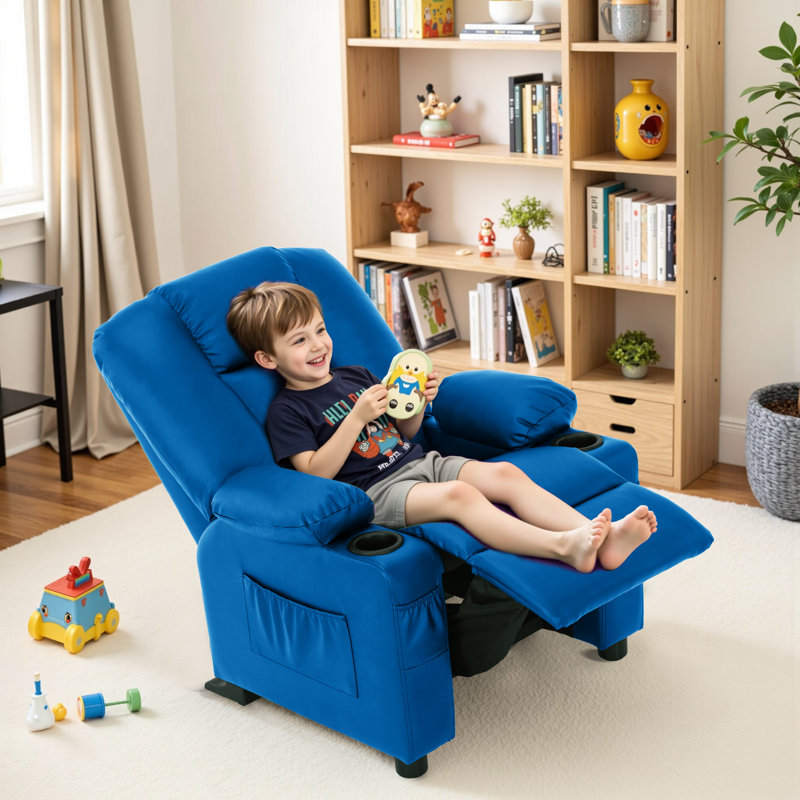 Whitson Children's Recliner Chair, Light Blue