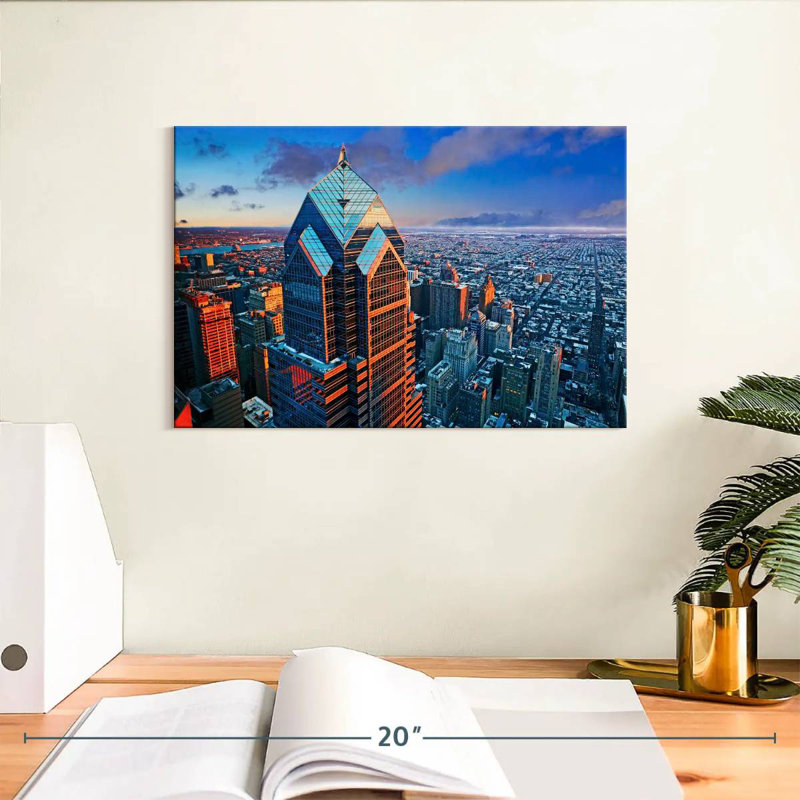 Senne Philadelphia Tower And Skyline, 8" H x 12" W