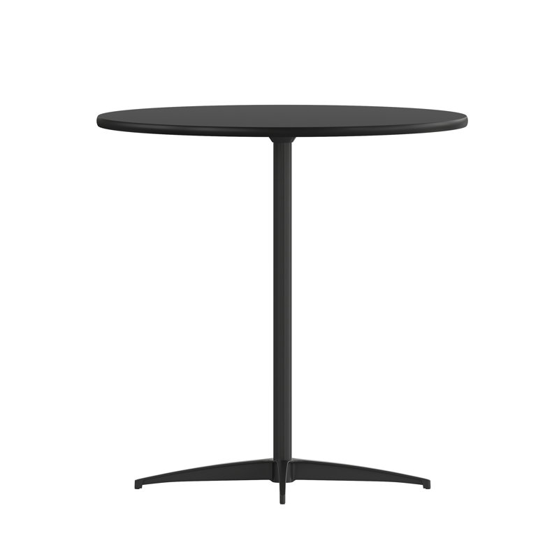 Table basse en bois avec colonnes Marrel, H 42 po x L 30 po x l 30 po, Noir, Noir