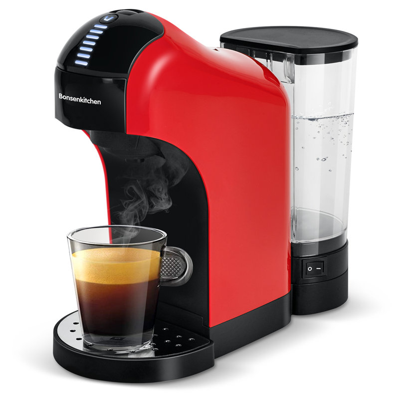 Bonsenkitchen Coffee & Espresso Maker, Red