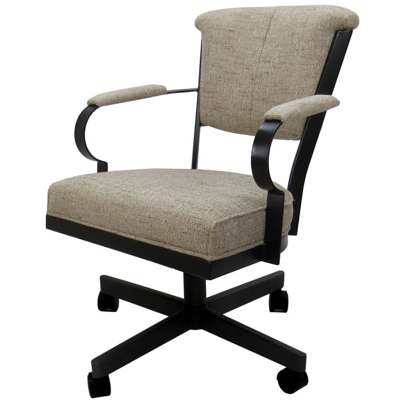 Miami Metal Dining Caster Chair - Driftwood, Black