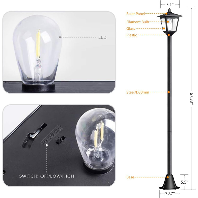 Lampadaire 65 po 1 lumière Croley