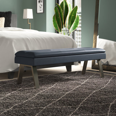 Melgoza Tufted Bench with Underseat Storage and Steel Legs