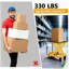 Chariot de table manuel à ciseaux simple, capacité de 330 lb, hauteur de levage de 28,5 po avec coussin antidérapant-128842284