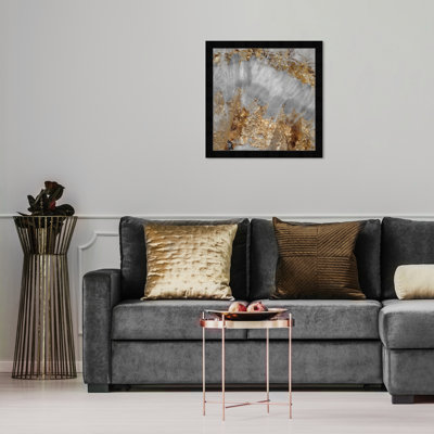 Gold And Silver Abstract Geode by Oliver Gal - Print