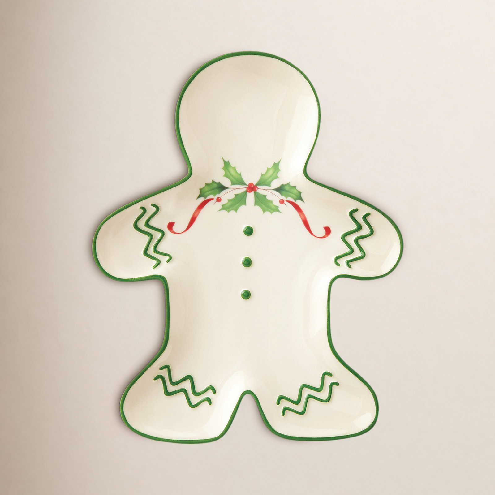 Holiday Gingerbread Man Bread and Butter Plate