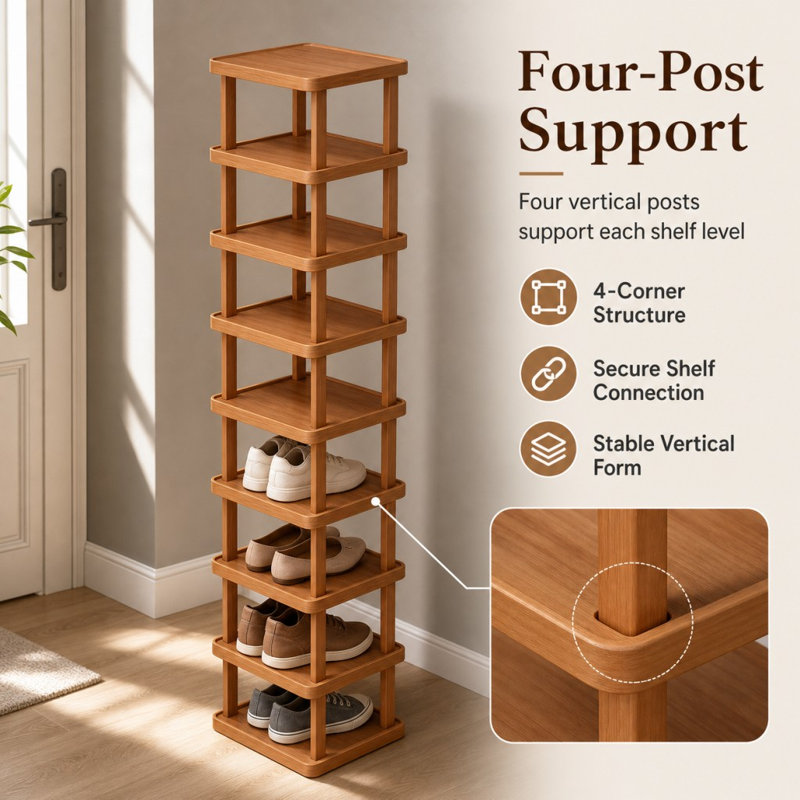 Narrow 3D Shoe Storage Rack
