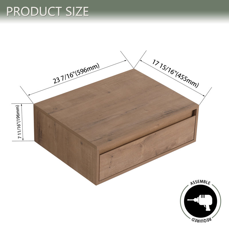 24 Inch Wall-Mounted Bathroom Storage Cabinet With Soft Close Drawer