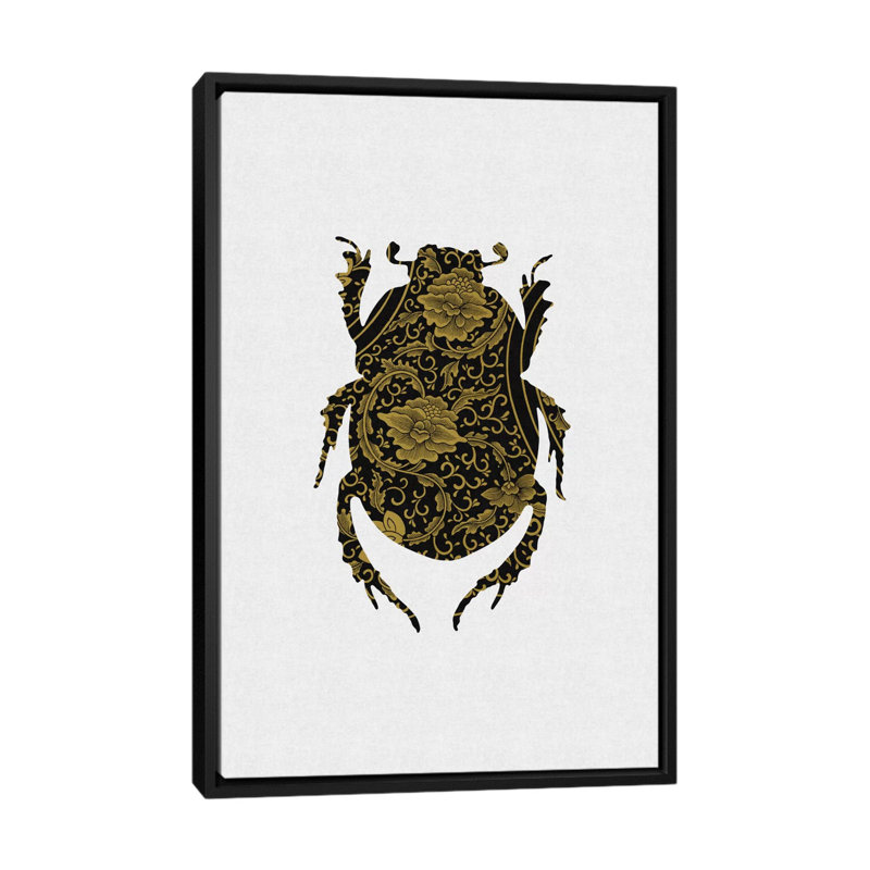 «Beetle I», impression sur toile, H 26 po x l 18 po x P 1,5 po, Toile encadrée noire, Pas de tapis