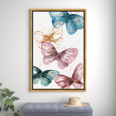 «Animals Blooming Butterflies Insectes», reproduction d'art sur toile