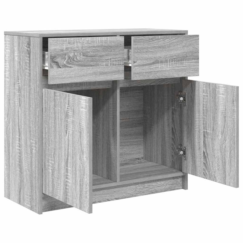 Sideboard With Drawer 80X34x76 Cm Engineered Wood, Grey Sonoma