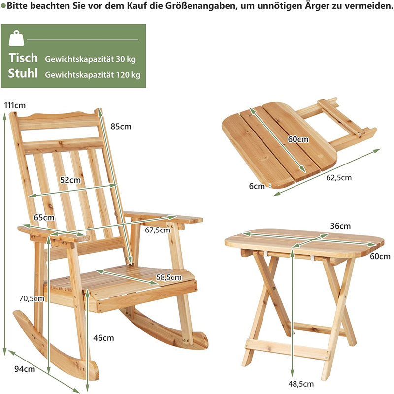 Sabra Solid Wood Rocking Chair