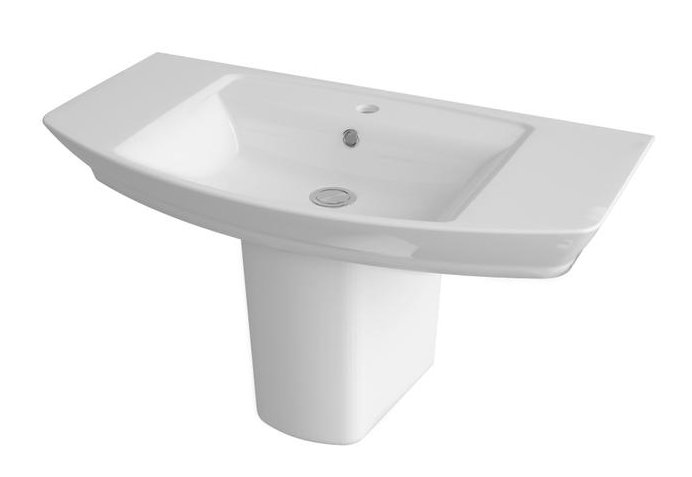 Nuie Maya 850mm L x 465mm W White Vitreous China Rectangular Sink with Overflow