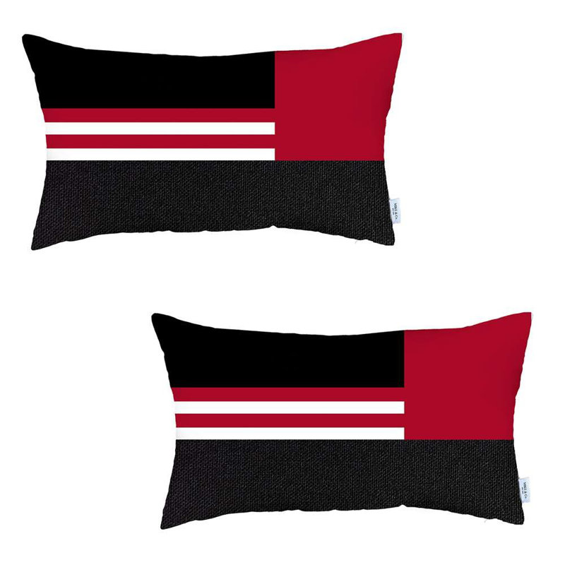 Reversible Pillow Insert, Red Geometric