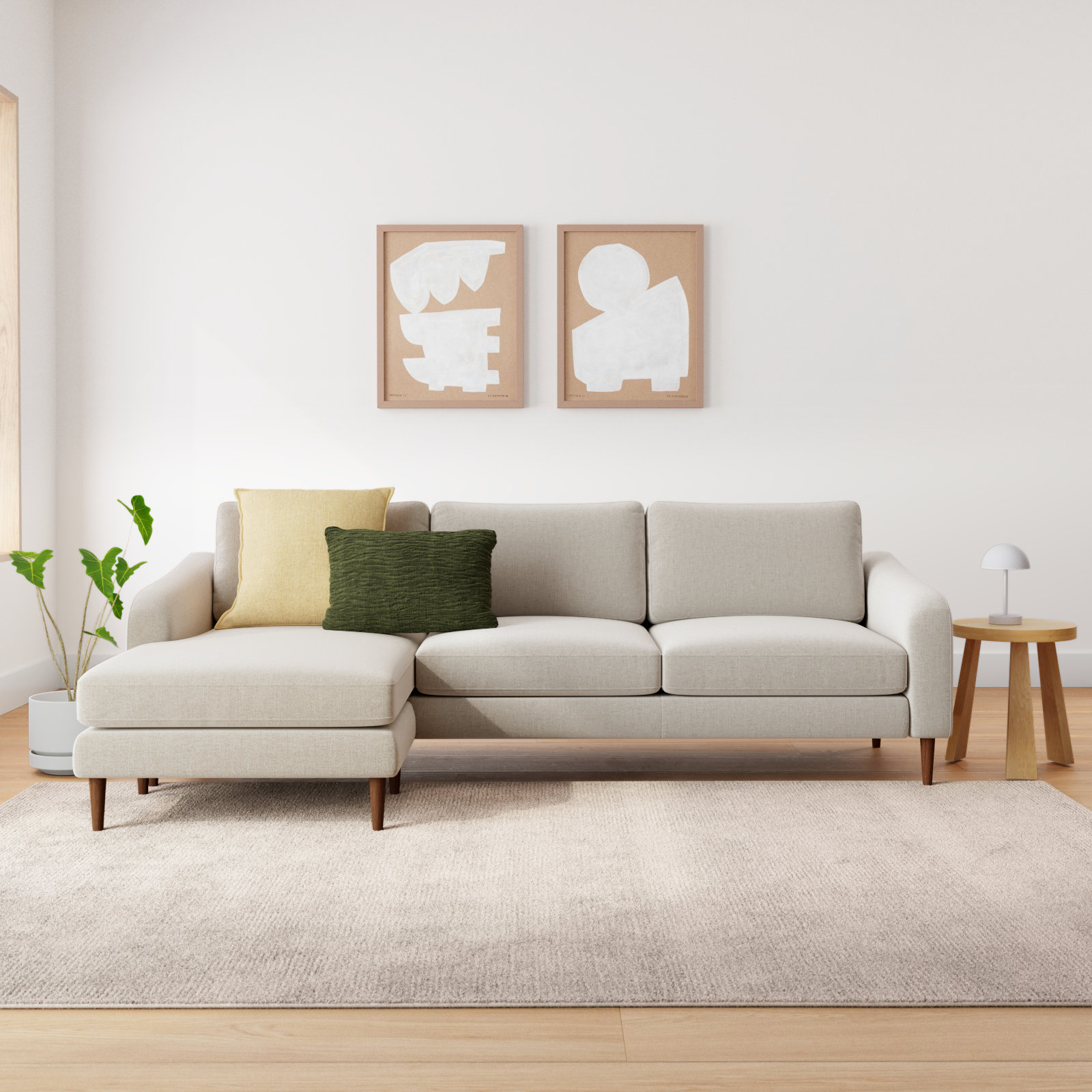 Michaela Reversible Sofa and Chaise, Oatmeal