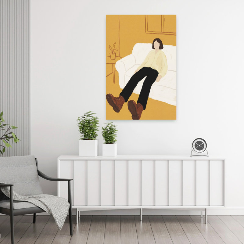 Relaxed Person In Yellow Room by Andreas Magnusson - Wrapped Canvas Print, 91.44 cm H x 60.96 cm W