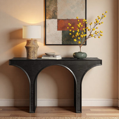 Console Mid-Century moderne en bois massif