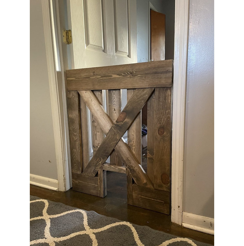 Barrière murale pour animaux, Noyer noir, L 27 po