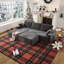 Canapé modulaire de 107 po de large avec 1 repose-pieds, canapé rembourré minimaliste moderne, canapé de coin en U confortable pour le salon, canapé d'angle à assise profonde, aucun assemblage requis-1075095754