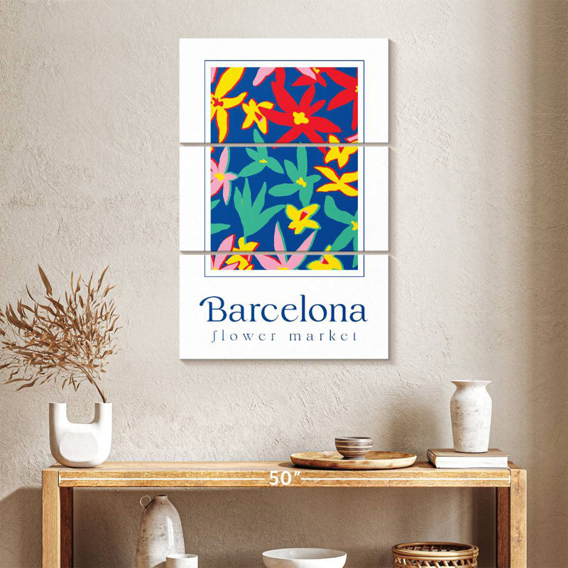 Affiche du marché aux fleurs Harnek Barcelona, H 23 po x l 14 po