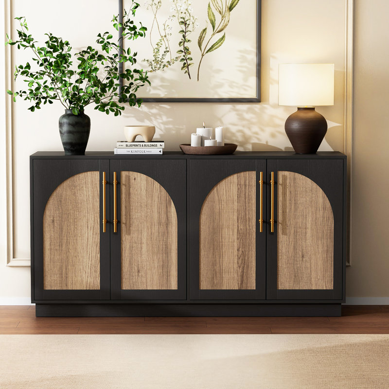 Arched Design 63"W Sideboard, Black