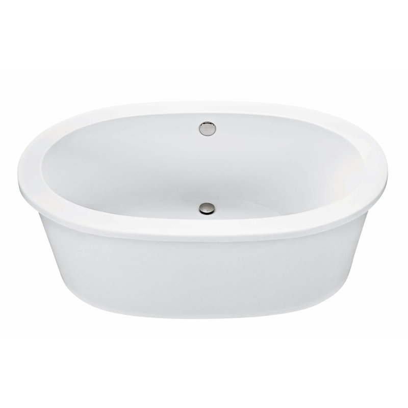 MTI Solutions 7 59.5" Freestanding Air Bathtub, DoloMatte® Matte White