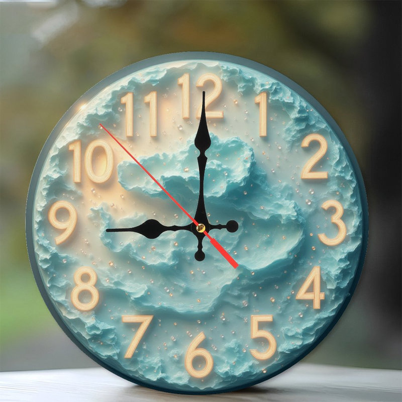 Horloge rougeoyante sur la surface des nuages