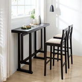 3-Pieces Bar Table Set,  Extra Long Entryway Bar Table With 2 Chairs