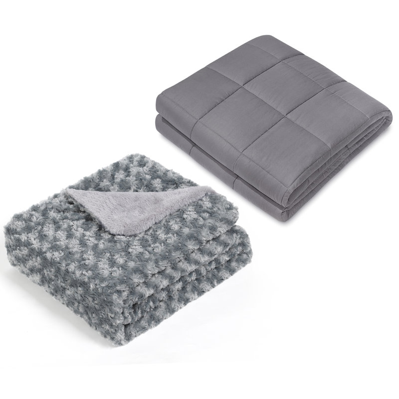 Knitted Heated Blanket, 60" x 80", Gray