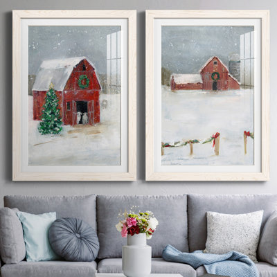 «Christmas on the Farm I», ensemble de 2 reproductions d'art