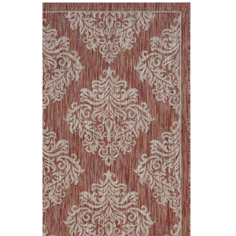 Tapis intérieur / extérieur Courtyard Performance Damask, Rectangle 6 pi 7 po x 9 pi 6 po
