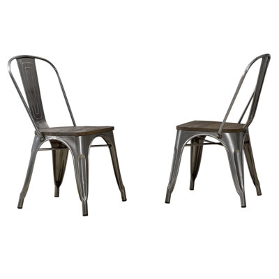 41.91cm H Slat Back Stacking Side Chair