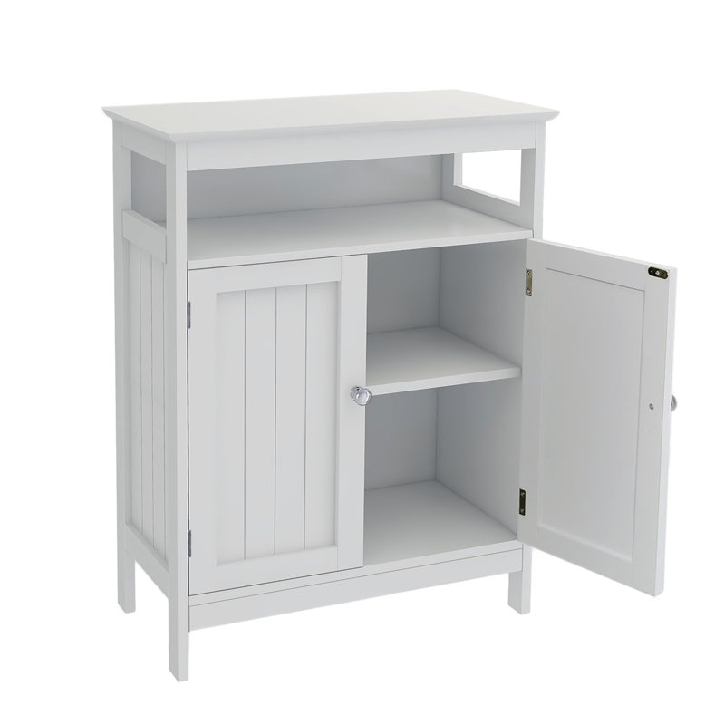 Bathroom Standing Cabinet - White, Double Shutter Doors, Dependable , Finish, Ample Storage Room, Easy Assembly Directions White Unit With Reliable Coated, Spacious Area, Simple