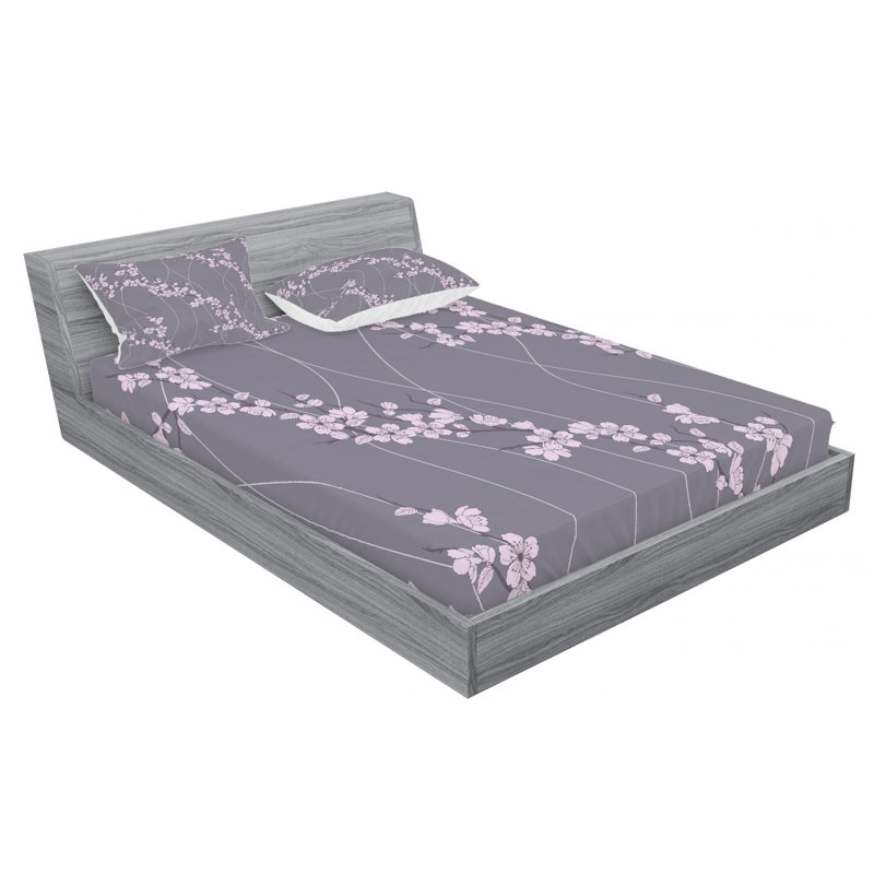 Microfiber Floral Sheet Set, Full Sheet Set + Fitted Sheet + 2 Pillowcases