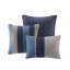 Ensemble d'édredon pour lit grand 7 pièces en microsuède bleu marine Elegant