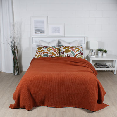 Jeiden Cotton Waffle Solid Colour Coverlet