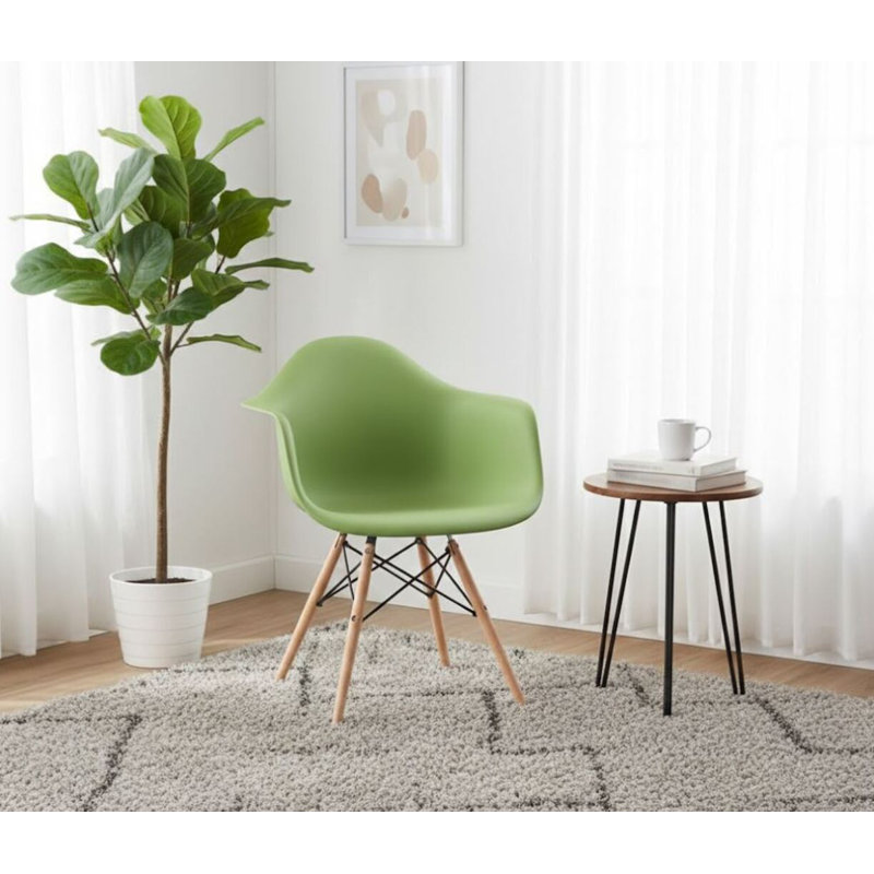 Chaise de salle à manger en plastique, Vert