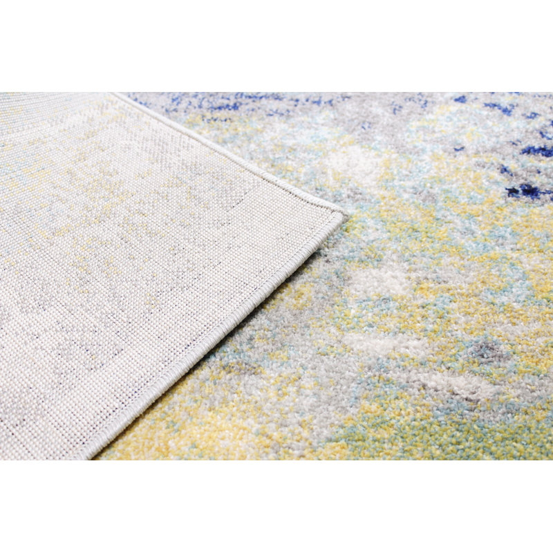 Deshawn Collection Transitional Abstract Area Rug Ivory, Runner 2'6" x 8'