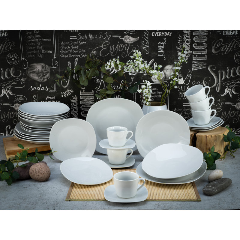 Square 30 Piece Dinnerware Set, Service for 6