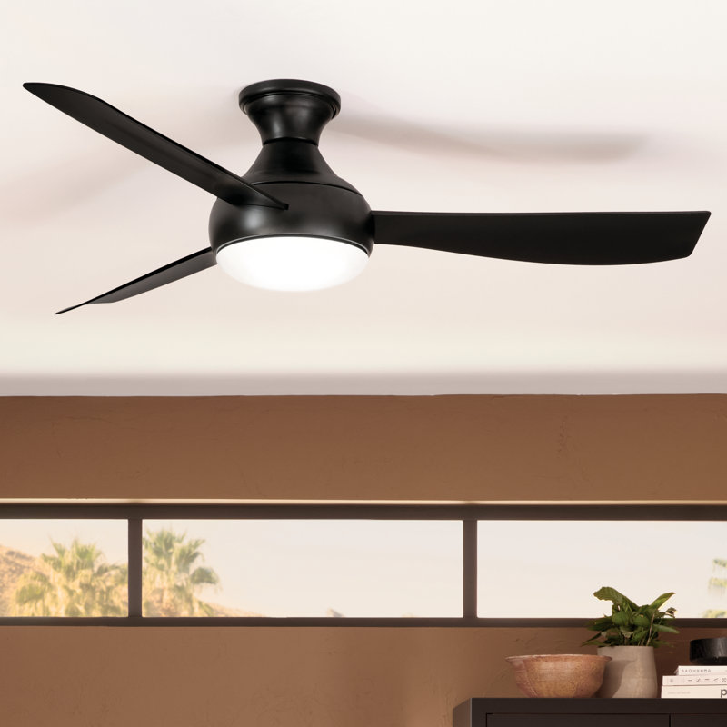 Ventilateur de plafond 3 pales 54 pouces avec télécommande, Noir satiné