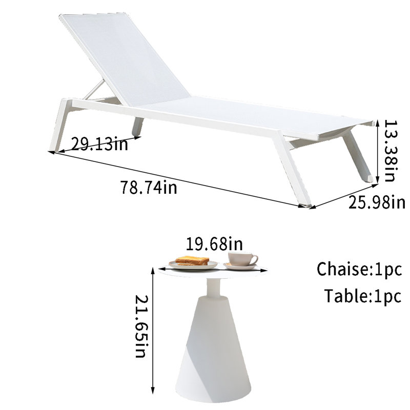 Adjustable Outdoor Chaise Lounge Outdoor Chaise Lounge Set with Table