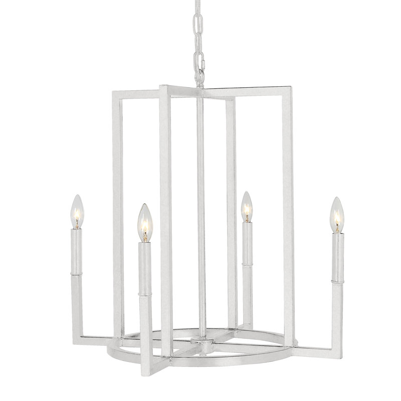 Lustre classique / traditionnel à 4 lumières de style bougie Paca, Blanc huître, 120 V