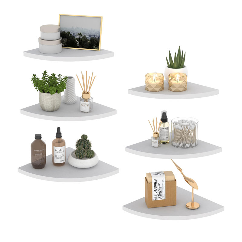 Triangle Corner Shelf, White