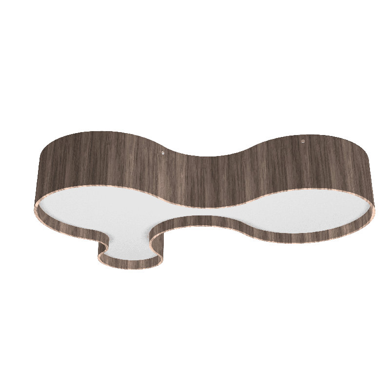 Organic 1 - Light LED Flush Mount, American Walnut, 7.87" H x 39.37" W x 26.77" D
