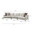 Dilan Ivory Linen 3-Piece Curved 126" Sectional with Ottoman