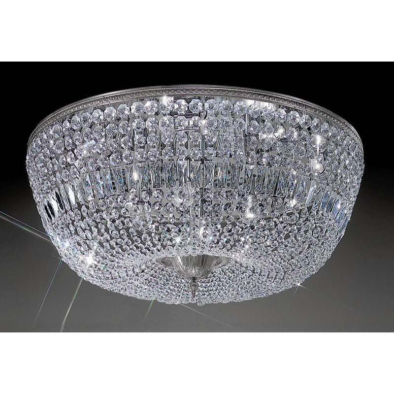 Crystal Baskets Crystal Semi Flush Mount, Chrome, Crystalique-Plus