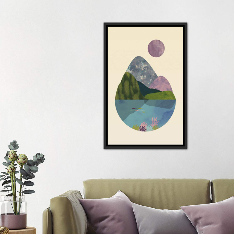 " Summer " by Flatowl, 40" H x 26" W x 1.5" D, Distressed Black Framed Canvas