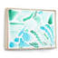 Éléments graphiques rétro en bleu et vert I - peinture sur toile-67232801-67232811