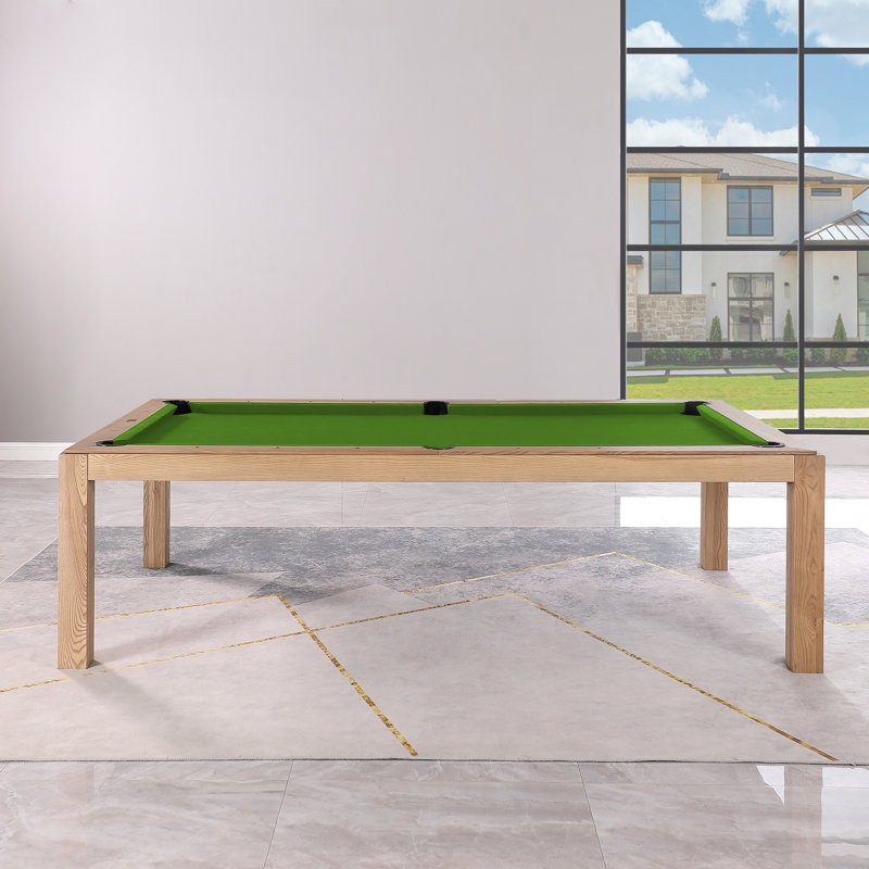 Table de billard en ardoise avec plateau de salle à manger Olivia, 7 pi, Frêne Rétro, Vert pomme