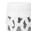 Tabouret d'appoint 17 po x 10,5 po en céramique blanche, émaillée, à décoloration, tambour d'appoint intérieur / extérieur, table d'appoint, jardin décoratif